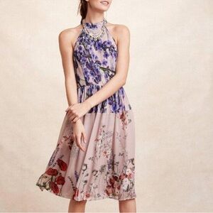 Anthropologie Varun Bahl Floral High Neck Dress